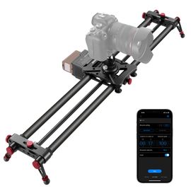 NEEWER 31.5"/80cm Motorized Camera Slider, App Wireless Control DSLR Carbon Fiber Dolly Rail Slider with 4400mAh F750 Battery (Charger Not Included), Support Video Mode, Time Lapse Photography, ER1-80
