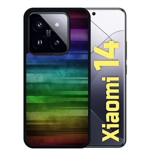 Coque Pour Redmi 14 - Drapeau Gay Pride Rainbow Grunge - Silicone - Noir