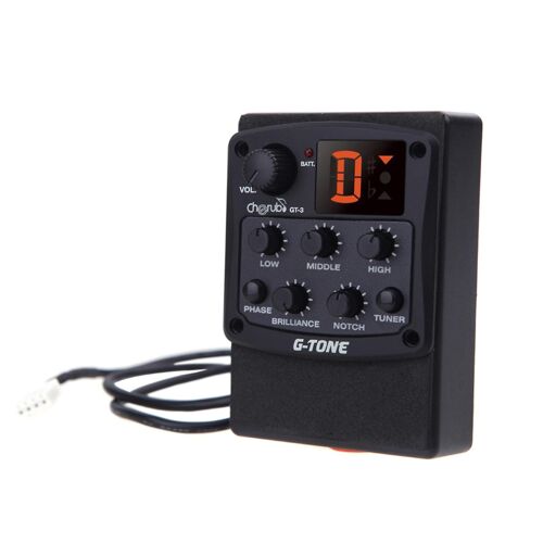 3-Bande Eq Égaliseur Guitare Acoustique Préampli Piézo Micro Led Tuner
