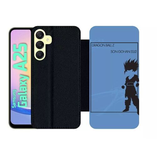 Etui À Rabat Pour Galaxy A25 - Dragon Ball Z Son Gohan Ssj2 - Simili-Cuir - Noir