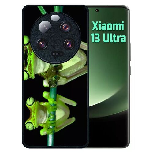 Coque Pour Redmi 13 Ultra - Deux Grenouilles Vertes Suspendues - Silicone - Noir