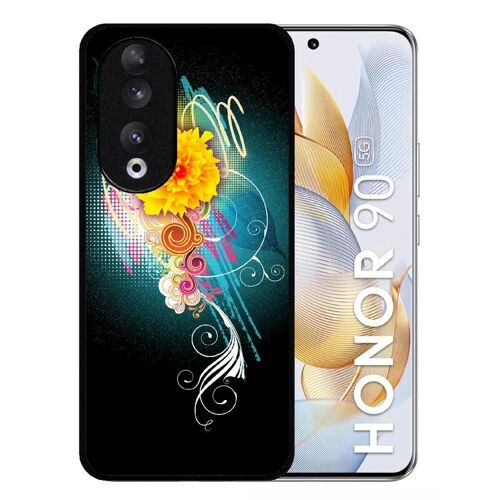 Coque Pour Honor 90 - Flower Vector Designs - Silicone - Noir