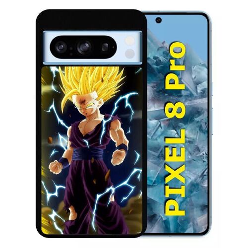 Coque Pour Pixel 8 Pro - Dbz Dragon Ball Z San Gohan Super Sayen 2 - Silicone - Noir