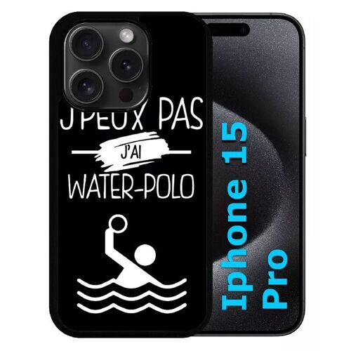 Coque Pour Iphone 15 Pro - J Peux Pas J Ai Water Polo 2 - Silicone - Noir