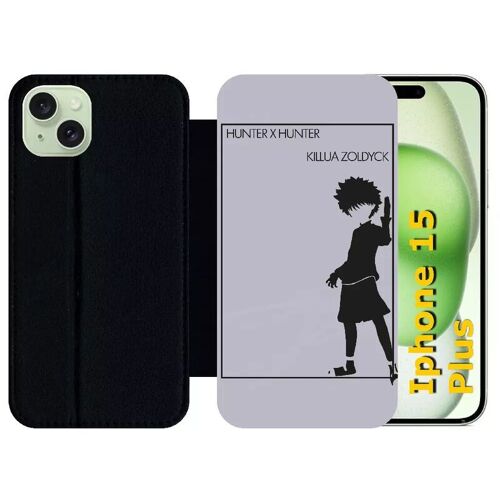Etui À Rabat Pour Iphone 15 Plus - Hunter X Hunter Killua Zoldyck - Silicone - Noir