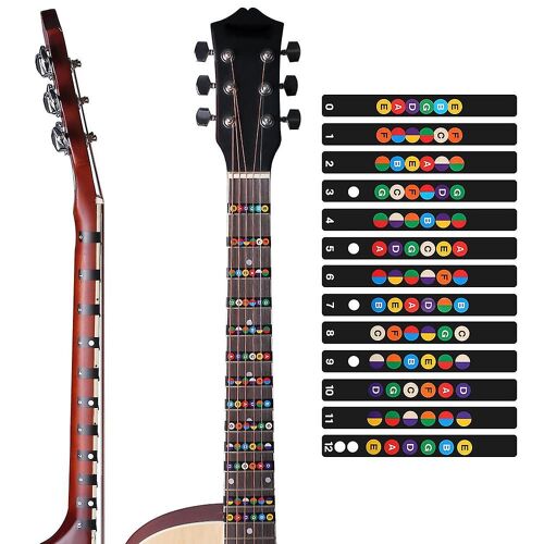 Guitare Innovante Touche Note Stickers Touche Frettes Carte Autocollant