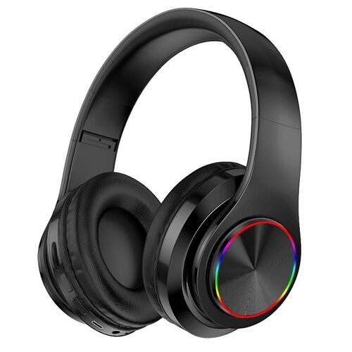 Casque pliable Bt 5.0 Casque sans fil et filaire avec lumière respiratoire