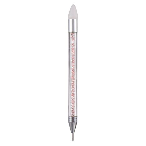 1pc Double-Ended Nail Strass Picker Silicone Tip Crayon Pick Up Applicateur