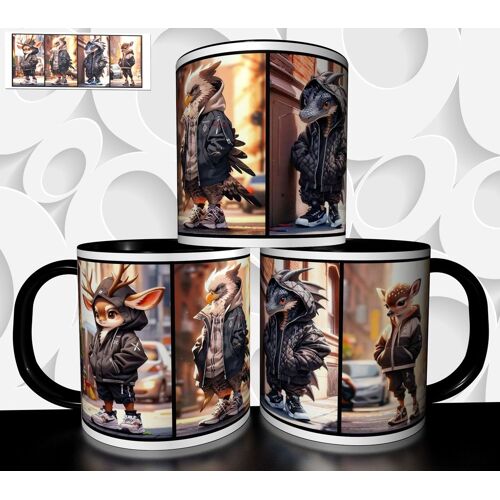 Mug Tasse À Café - Animal Chibi Cerf Aigle Dragon Biche Mode Urban Fashion 1891