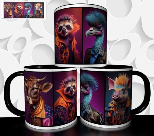 Mug Tasse À Café - Animal Paresseux Vautour Vache Cochon Fashion Mode Couleur 1900