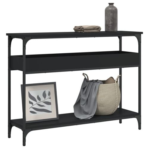vidaXL Table console avec étagère noir 100x29x75 cm bois d'ingénierie