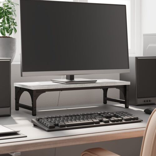 vidaXL Support de moniteur sonoma gris 55x23x14 cm bois d'ingénierie