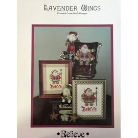 Grille De Point De Croix Lavender Wings "Believe" Père Noël