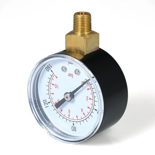 Manomètre de pression mécanique à double échelle Filtre de piscine Air Gas Pressure Gauge Meter