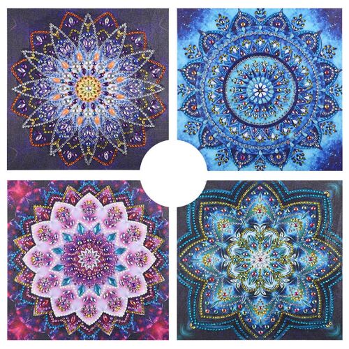 4pcs Drill Diamond Painting Needlework Crystal Wall Decoration