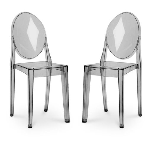 Lot De 2 Chaises De Salle À Manger Transparentes - Victoire Gris Transparent