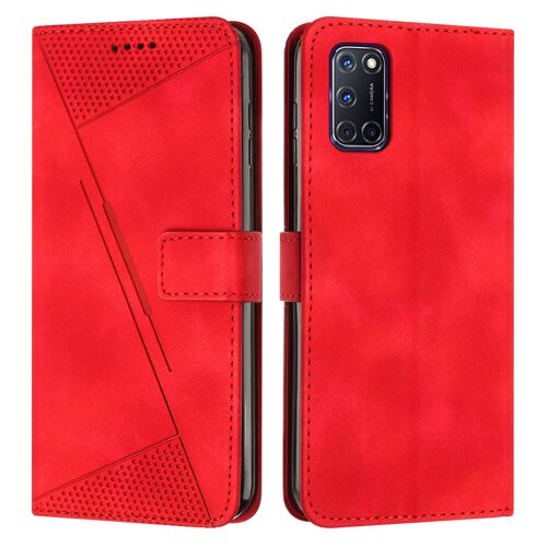 Coque Compatible Oppo A72,Etui En Cuir Pu Pochette Portefeuille Magnétique Etui De Protection,Antichoc Housse A Rabat Pochette Pour Oppo A72,Rouge