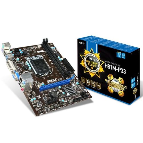 MSI H81M-P33 LGA 1150 Intel H81 SATA 6 Gb/s USB 3.0 Micro ATX Carte mere Intel