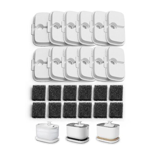 Pack De 12 Filtres De Remplacement Pour Fontaine À Eau Sans Fil Dockstream Plwf005 / Plwf115 / Wf105, Filtres De Fontaine Pour Animaux De Compagnie Ty