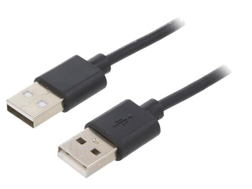 Cable USB 2.0 USB A prise des deux cotes 1.8m noir
