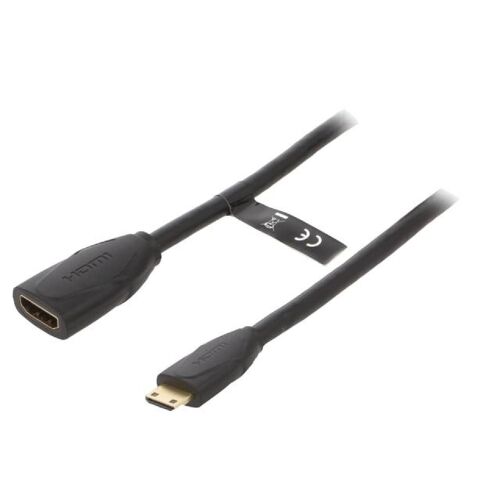 Cable HDMI 1.4 HDMI femelle mini HDMI prise male 1m - Noir