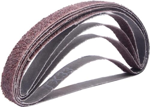 Lot de 25 bandes abrasives en oxyde d'aluminium, 13 mm x 457 mm, bandes abrasives pour ponceuse à bande 40/80/120/180/320
