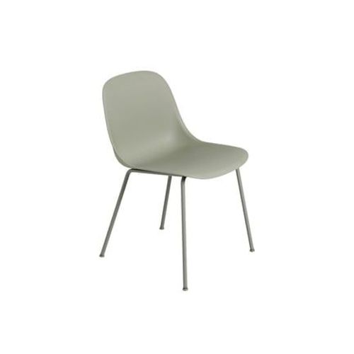 Muuto - Chaise Fiber Side - Cadre Tubulaire - Vert Mousse - Structure Vert Mousse - Vert