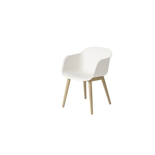 Muuto - Chaise Fiber - Piètement en bois - Blanc - Structure Chêne - Blanc