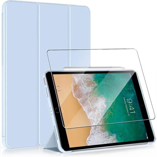 Coque + Verre Trempé Pour Ipad Air 3 10,5 Pouces / Ipad Pro 10,5 Pouces - Protection Antichoc Support Veille-Réveil Auto - Bleu - E.F.Connection