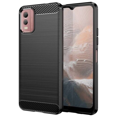 Coque pour Nokia C32 - housse etui silicone gel carbone + film ecran - NOIR