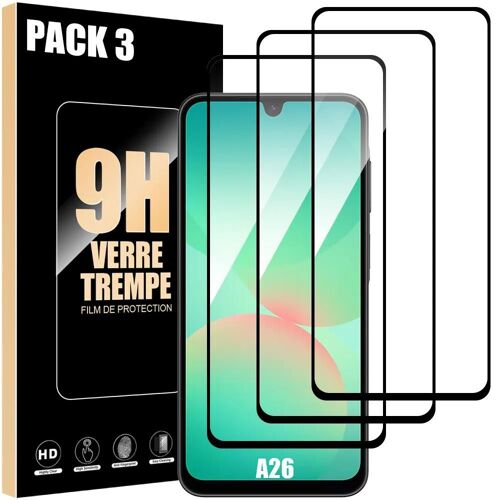 3 Verre Trempé Intégral pour Samsung Galaxy A26 5G - Protection d'écran Antichoc Anti-Rayures 9H - E.F.Connection