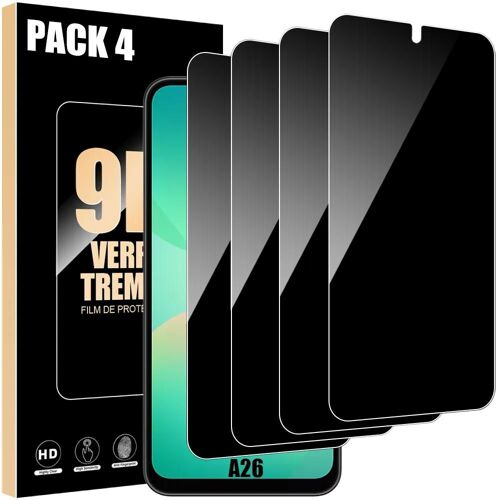 4 Verres Trempés Anti-Espion pour Samsung Galaxy A26 5G, Protection d'écran Antichoc Anti-Rayures - E.F.Connection