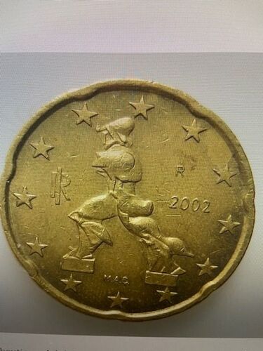 Pièce De 20 Centimes De Euro Rare Italie 2002 .