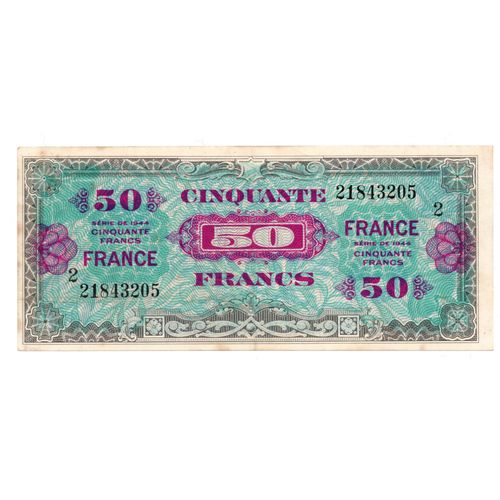 Billet De 50 Francs Verso France, Série 2 De 1944, Vf. 24-02 Spl/Neuf