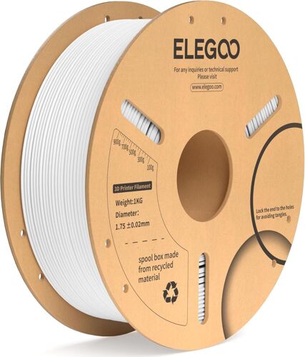 Filament PLA+ 1.75mm Blanc 1KG, Filament pour Imprimante 3D Précision Dimensionnelle +/- 0.02mm Bobine de Carton Filament d'Impression 3D Convient à la plupart des Imprimantes 3D FDM
