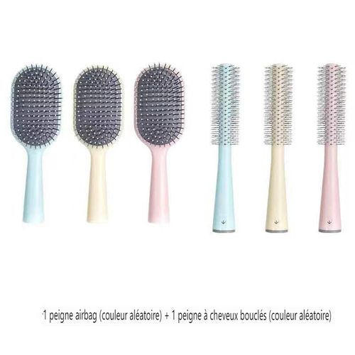 Peigne Airbag Peigne À Cheveux Lisse Massage Coussin D'air Peigne Peigne À Cheveux Raides Peigne Coiffant Hommes Et Femmes Ensemble De Peigne De Coiffure À Domicile 2 (Peigne Airbag + Peigne À Friser)