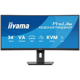 iiyama ProLite XCB3497WQSNP-B1 - Écran LED - incurvé - 34" - 3440 x 1440 UWQHD @ 120 Hz - VA - 350 cd/m² - 3000:1 - 0.4 ms - HDMI, DisplayPort, USB-C - haut-parleurs - noir mat