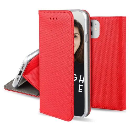 Jaym - Étui À Rabat Pour Téléphone Portable - Magnétique - Cuir Artificiel - Rouge - Pour Samsung Galaxy A16, A16 5g