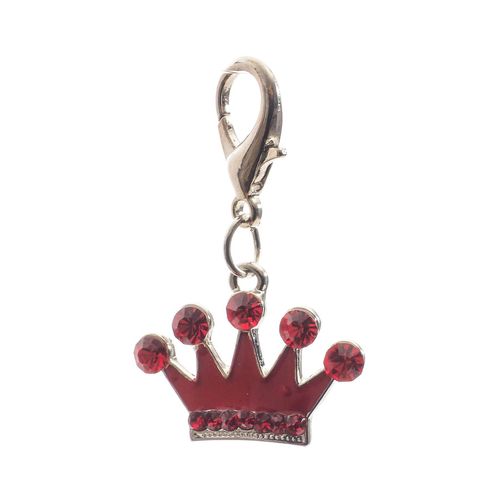 Médaillon Couronne - Strass Rouge - 4 X 2,5 Cm