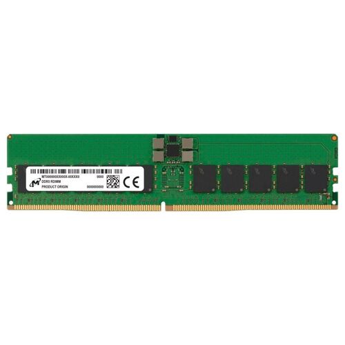 Micron - DDR5 - module - 32 Go - DIMM 288 broches - 6400 MHz / PC5-51200 - CL52 - 1.1 V - mémoire enregistré - ECC - vert