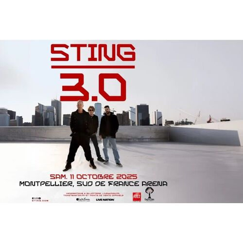 2 Places Carré Or Concert Sting 3.0 Le 11 Octobre À Montpellier.