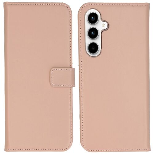 Selencia Étui portefeuille en cuir véritable Samsung Galaxy A55 Dusty Pink