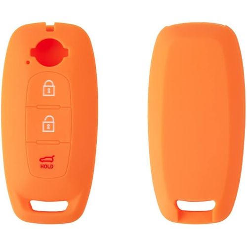 Couverture de Cas de Clé de Voiture de Silicone pour Nissan Juke Teana 2023 3 Boutons Accessoires pour Télécommande sans Clé (Orange)
