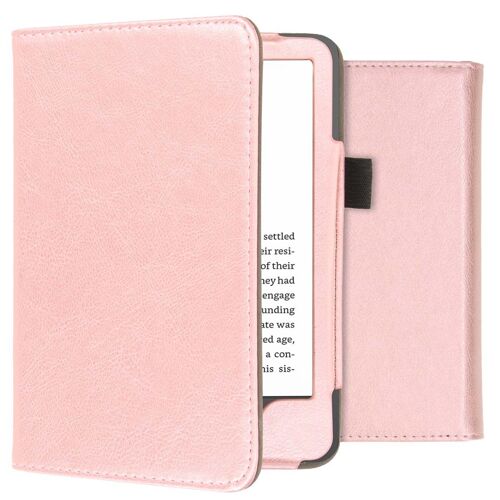 iMoshion Étui de liseuse portefeuille en cuir végan Amazon Kindle (2022) 11th gen Rose Dorée