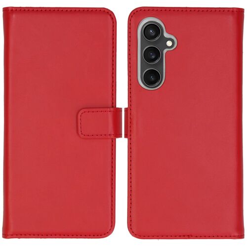 Selencia Étui portefeuille en cuir véritable Samsung Galaxy S23 FE Rouge