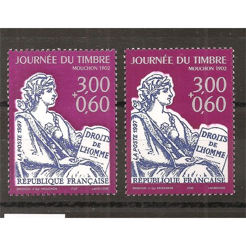 3051 Et 3052 (1997) Journée Du Timbre Mouchon N** (Cote 6,2e) (6427)