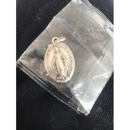 Medaille Pendentif La Vierge Marie - 1830 - Metal Argenté 2,2x1,5 Cm