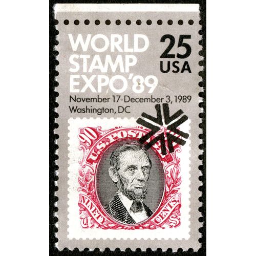 Timbre Oblitéré Usa 25, World Stamp Expo'89, November 17 - December 3, 1989, Washington, Dc