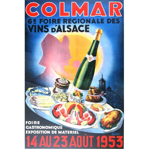 Affiche 6ème Foire Des Vins D'alsace Colmar 1953
