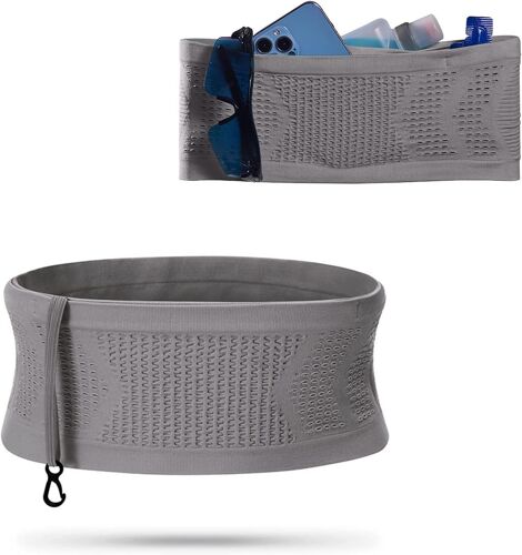 Sac Running Multifonctionnels,Ceinture Course A Pied En Tricot Respirants,Universel Ceinture Sport De Course Avec Grande Capacité,Convient Pour La Course,Le Cyclisme,Randonnée,Gris,S